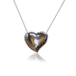 Diamond Heart shaped Heart Necklace in 14k gold